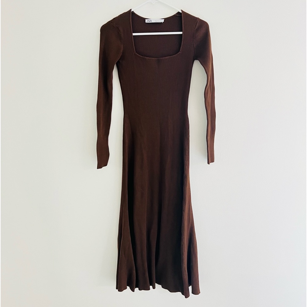 Zara Brown Midi Dress